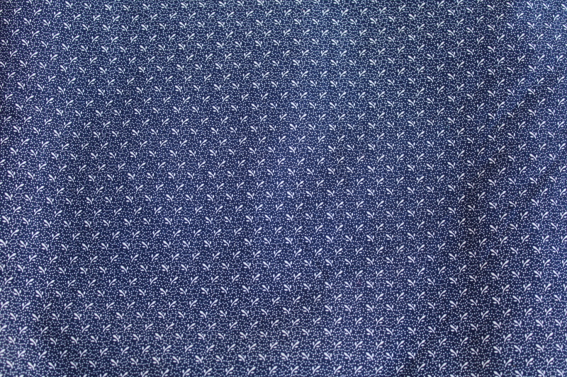 photo of navy blue & white tiny print prairie girl calico fabric vintage VIP Cranston cotton #1