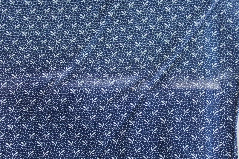 photo of navy blue & white tiny print prairie girl calico fabric vintage VIP Cranston cotton #3