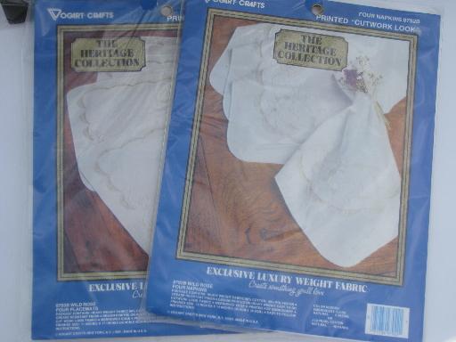 photo of needlework kits for table linens, cutwork embroidery placemats and napkins #2