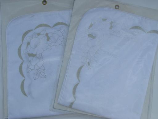 photo of needlework kits for table linens, cutwork embroidery placemats and napkins #3