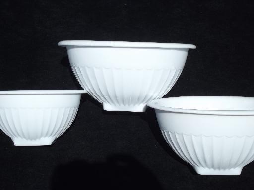 photo of nesting Vitrock milk glass bowls, vintage mixing bowl set w/ original label #1