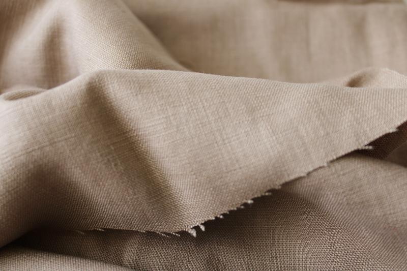 photo of neutral natural flax color linen cotton blend fabric for clothes or home decor sewing #3