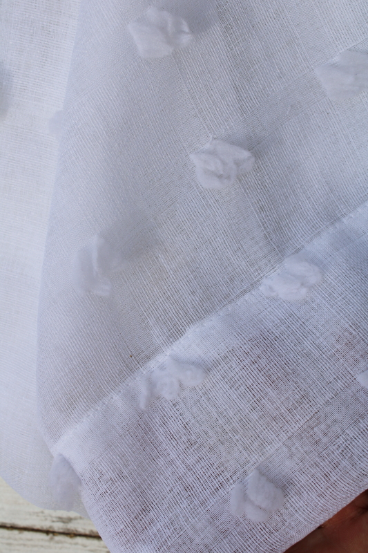 photo of never used curtain panels summer sheer fabric all white tufted dots DKNY City Dot curtains  #3