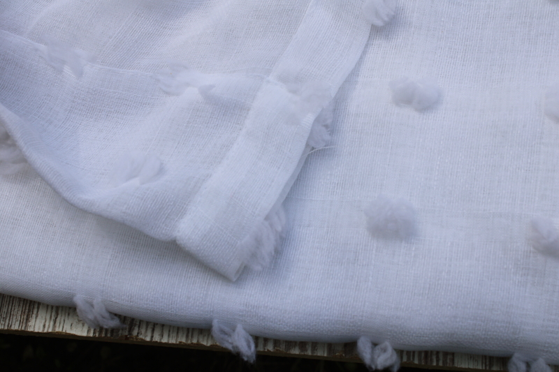 photo of never used curtain panels summer sheer fabric all white tufted dots DKNY City Dot curtains  #4