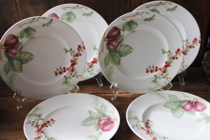photo of never used set of 6 Lenox Winter Garden luncheon salad plates Royal Fig with Wintergreen pattern  #1