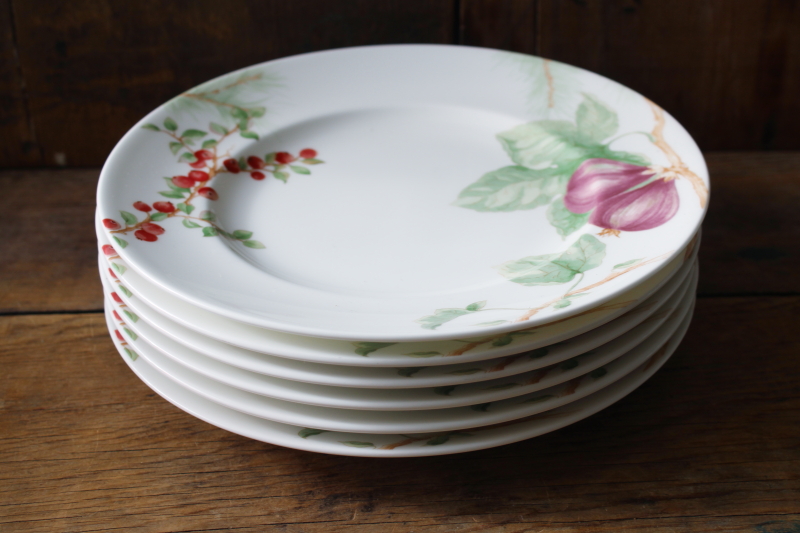 photo of never used set of 6 Lenox Winter Garden luncheon salad plates Royal Fig with Wintergreen pattern #7