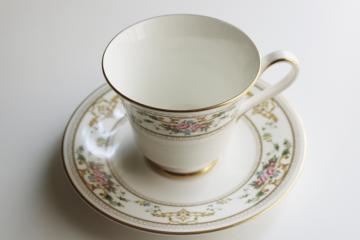 catalog photo of never used vintage Royal Doulton china tea cup & saucer set, Alton pattern 