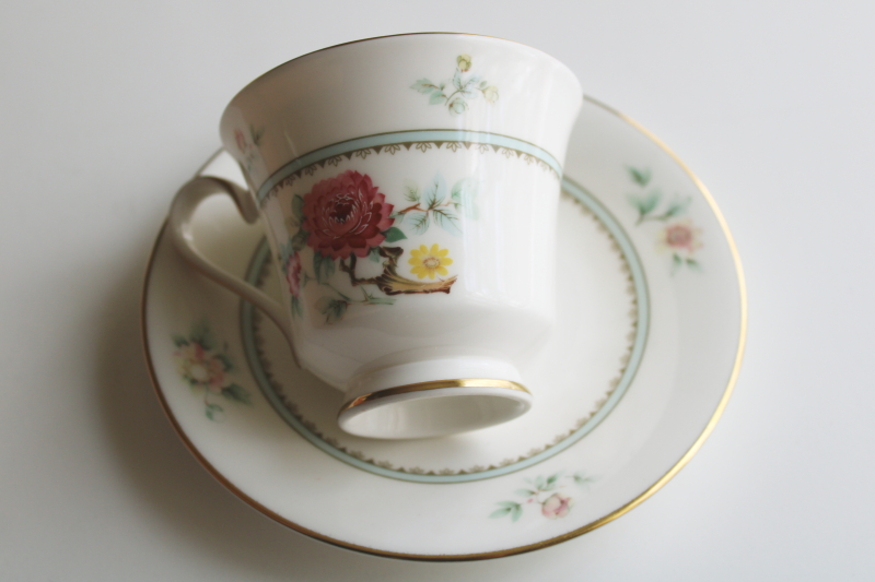 photo of never used vintage Royal Doulton china tea cup & saucer set, Kismet pattern  #5