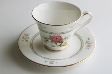 never used vintage Royal Doulton china tea cup & saucer set, Kismet pattern 