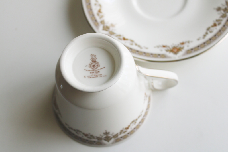 photo of never used vintage Royal Doulton china tea cup & saucer set, Repton pattern  #3