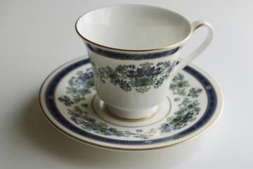 never used vintage Royal Doulton china tea cup & saucer set, Venetia pattern 