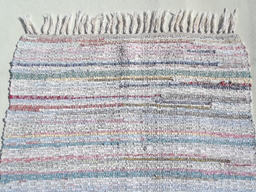 photo of never used vintage cotton rag rug, primitive farmhouse rag rug  #3