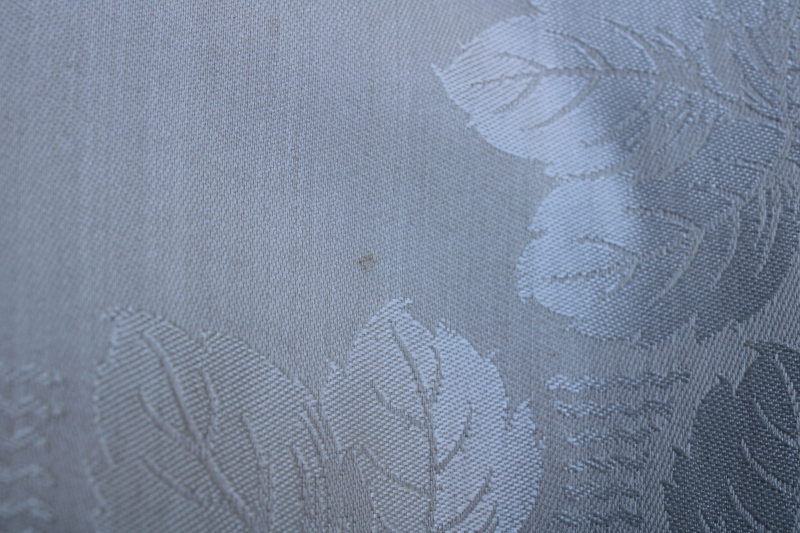 photo of never used vintage cotton rayon damask napkins, bramble leaf pattern ivory damask table linens set  #6