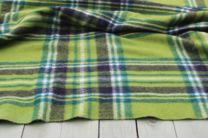 photo of never used vintage green tartan plaid wool blanket Amana woolen mills soft plush thick wool  #6