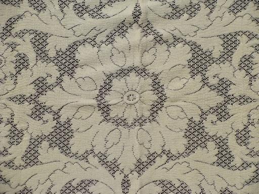 photo of never used vintage ivory lace tablecloth, dinner cloth size 80 x 62 #2