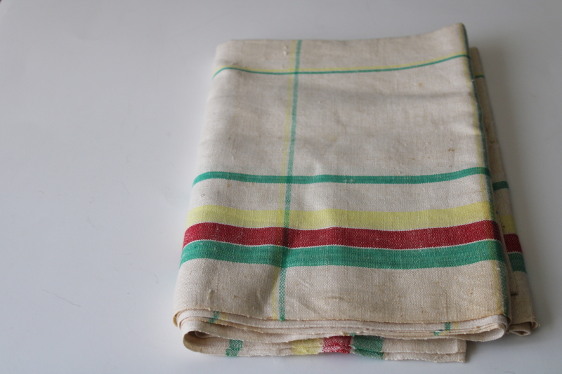 photo of never used vintage pure linen tablecloth, damaged cutter fabric for kitchen towels #1