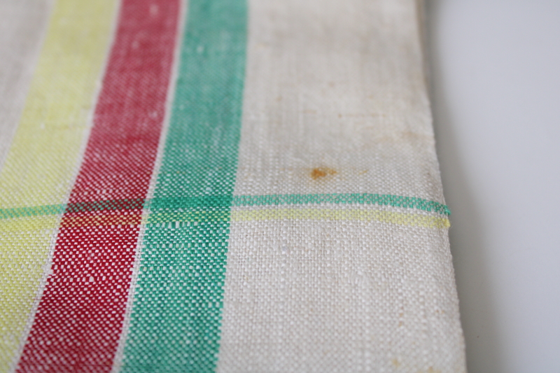 photo of never used vintage pure linen tablecloth, damaged cutter fabric for kitchen towels #3