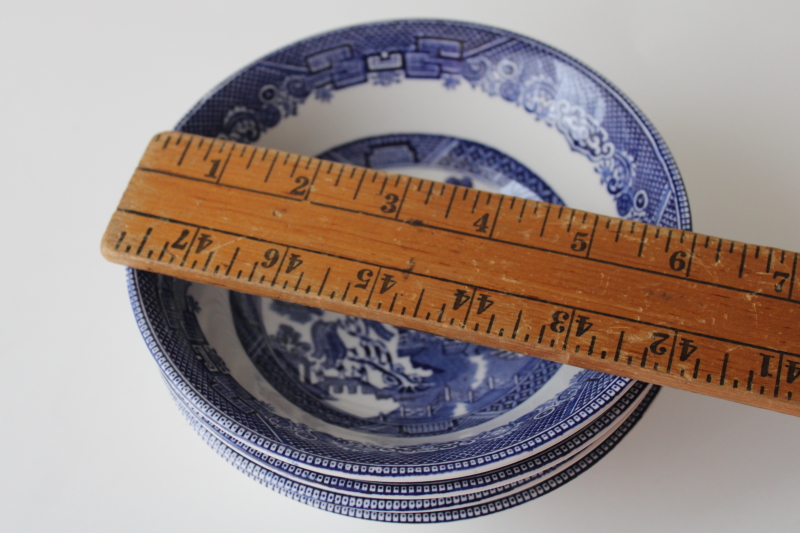 photo of never used vintage set four cereal bowls Johnson Bros England blue willow china  #8