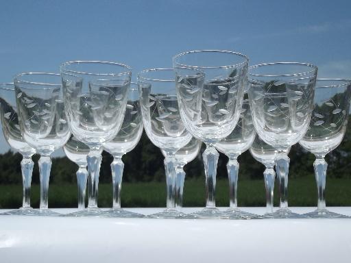 photo of never used vintage set of 12 water glasses, Windswept Libbey goblets #1