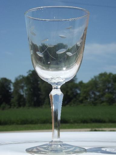 photo of never used vintage set of 12 water glasses, Windswept Libbey goblets #2