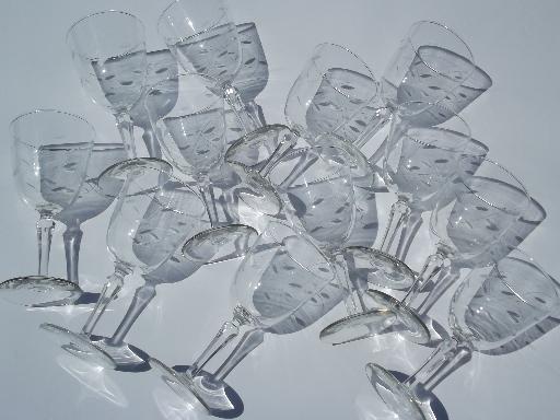 photo of never used vintage set of 12 water glasses, Windswept Libbey goblets #3