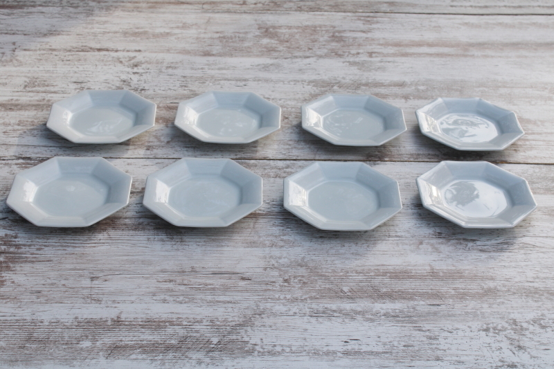 photo of never used vintage white ironstone china salad or dessert plates octagonal shape  #1