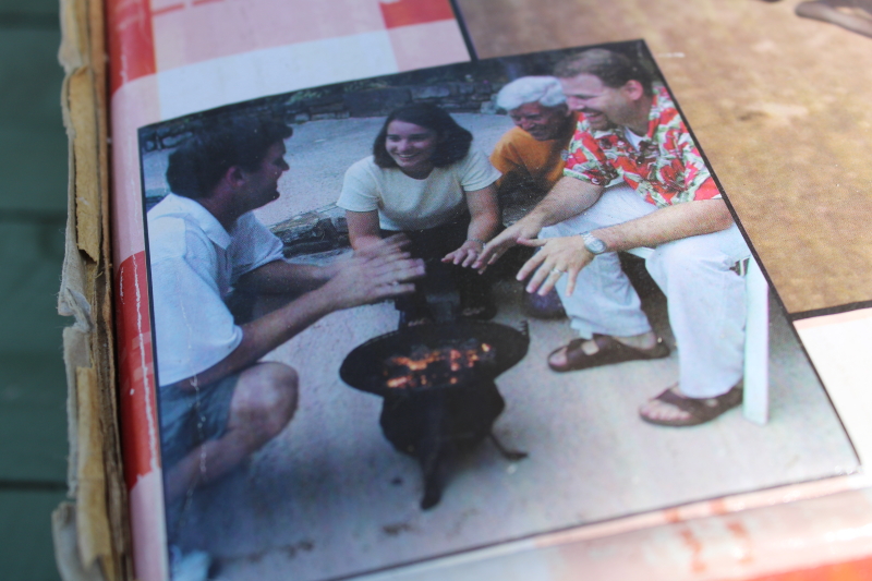 photo of new in box vintage cast iron pot belly grill patio heater, small fire pit or tabletop stove #2