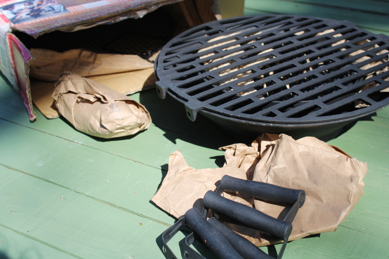 photo of new in box vintage cast iron pot belly grill patio heater, small fire pit or tabletop stove #5