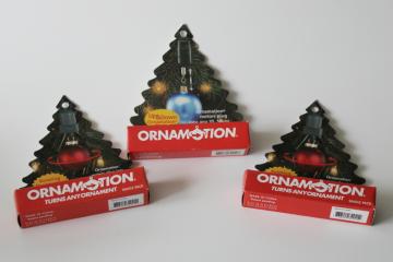 catalog photo of new in boxes Ornamotion Christmas ornament hangers spinners, two turn, one up & down 