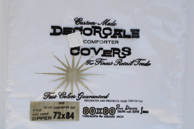 photo of new in package vintage all white smooth soft crisp pure cotton percale comforter cover w/ zipper  #2