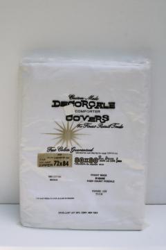 new in package vintage all white smooth soft crisp pure cotton percale comforter cover w/ zipper 