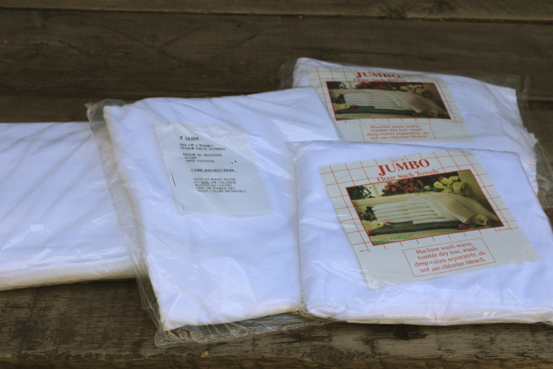 photo of new in packages lot flour sack towels, all cotton kitchen dish towels feedsack fabric  #1