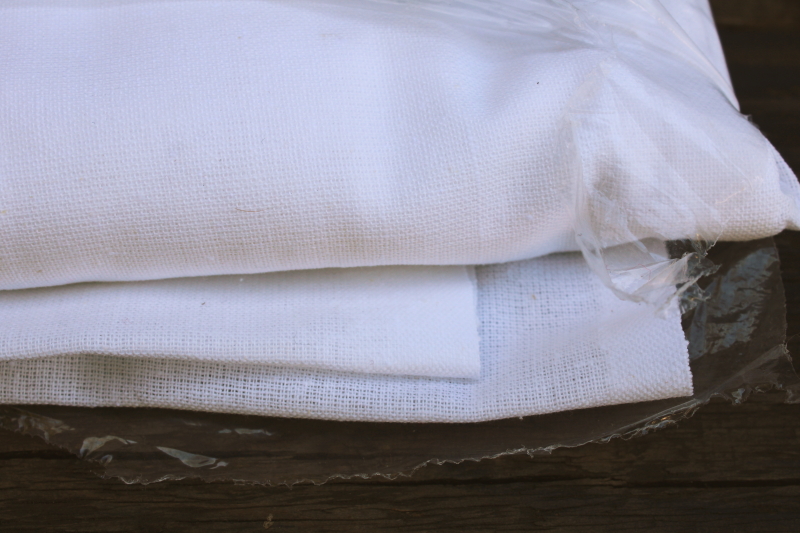 photo of new in packages lot flour sack towels, all cotton kitchen dish towels feedsack fabric #3