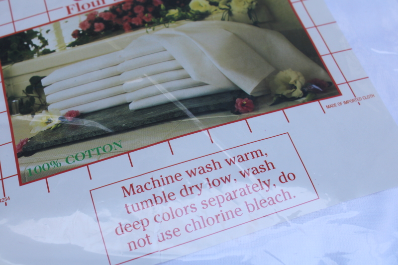 photo of new in packages lot flour sack towels, all cotton kitchen dish towels feedsack fabric #6