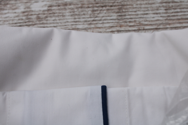 photo of new in pkg State O Maine crisp white cotton pajamas w/ navy blue piping, men's size large  #4