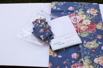 new in pkg Waverly Garden Room cotton curtain panels & tiebacks, Masterpiece floral print