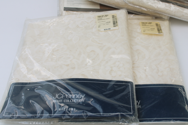 photo of new in pkg lot vintage ivory lace curtains, panels with valance swags cottagecore style  #8