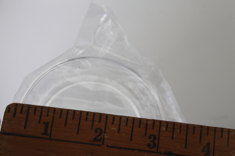 photo of new old stock 90s vintage cup saucer holders, clear plastic display stands sealed pkgs #4