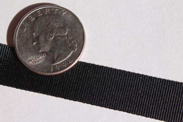 photo of new old stock black grosgrain hat band ribbon, vintage millinery trim hat making supplies #2