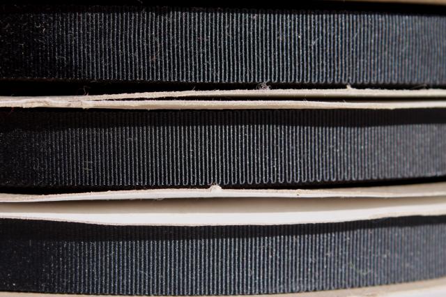 photo of new old stock black grosgrain hat band ribbon, vintage millinery trim hat making supplies #4