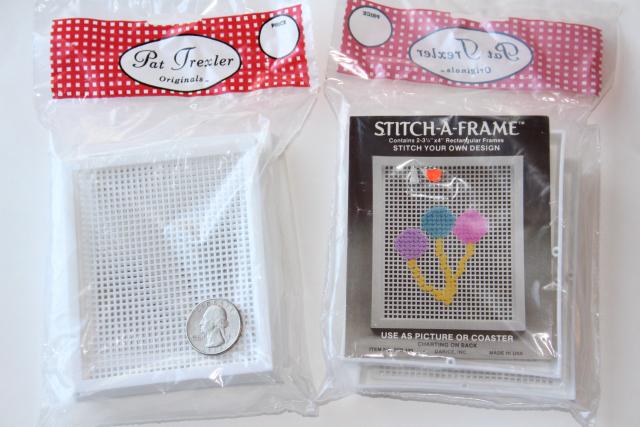 photo of new old stock craft supplies destash, plastic canvas Stitch a Frame frames for pictures, coasters etc. #2