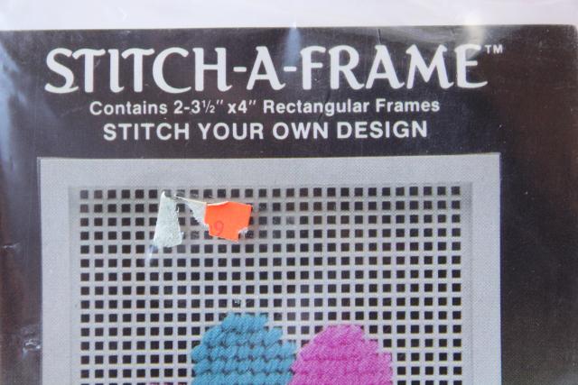 photo of new old stock craft supplies destash, plastic canvas Stitch a Frame frames for pictures, coasters etc. #3