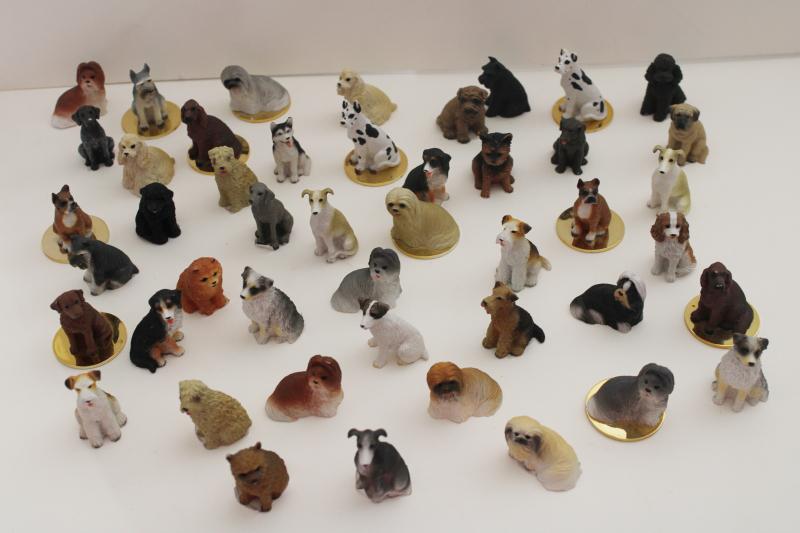 photo of new old stock lot miniature dog figurines, mini resin figures breed of dogs #1