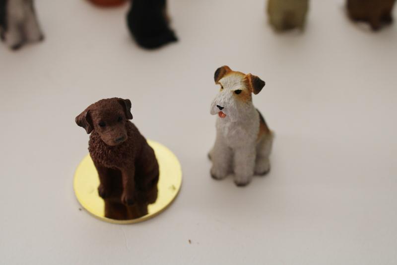 photo of new old stock lot miniature dog figurines, mini resin figures breed of dogs #13