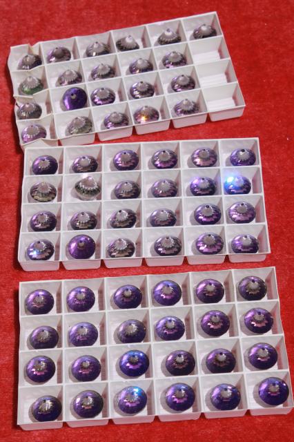 photo of new old stock lot vintage Austrian crystal faceted glass heliotrope crystals 14mm #1