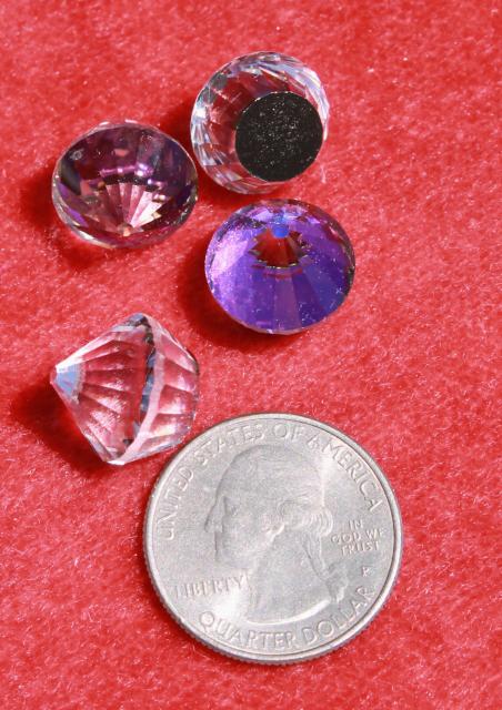 photo of new old stock lot vintage Austrian crystal faceted glass heliotrope crystals 14mm #9