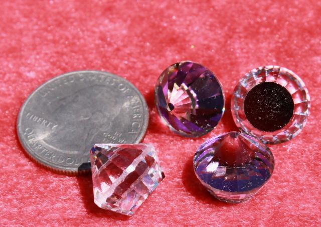 photo of new old stock lot vintage Austrian crystal faceted glass heliotrope crystals 14mm #10