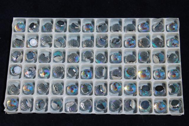 photo of new old stock lot vintage Czech faceted 8mm 10mm 14mm balls aurora borealis clear crystal #8