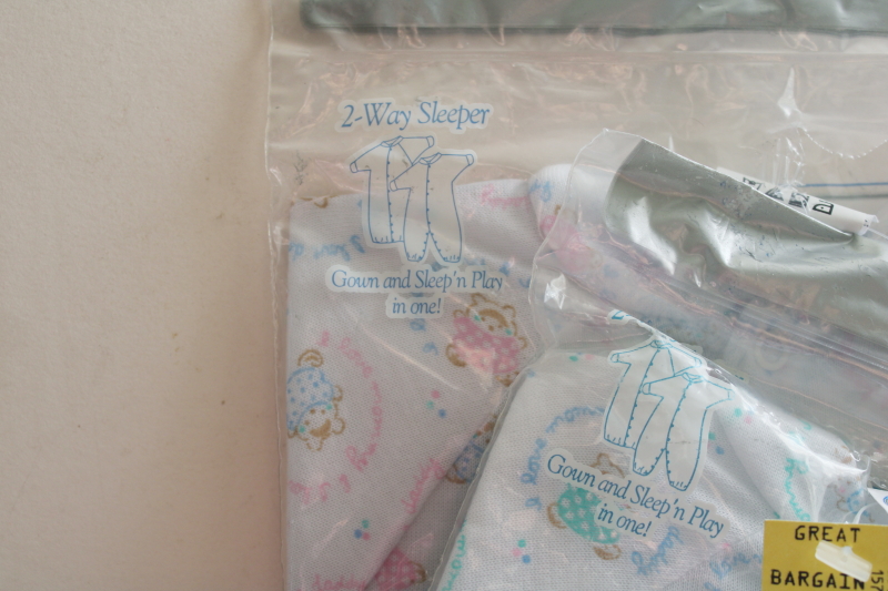 photo of new old stock lot vintage Gerber Sweet Expectations sleepers, sweet baby doll clothes #2