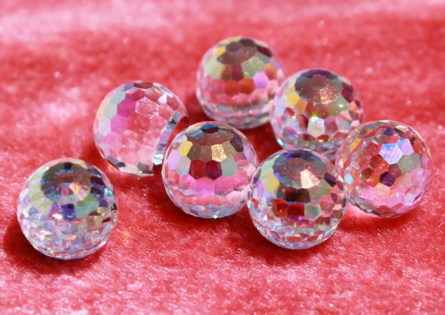 photo of new old stock lot vintage Swarovski Austrian AB crystal faceted glass ball crystals 8mm #7